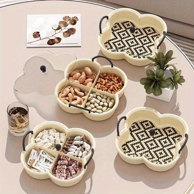 Plastic Snack Tray Nut Candy Storage Box Organizer Boxes Dry Fruit Dish Organizers Serving Trays Snacks Dishes