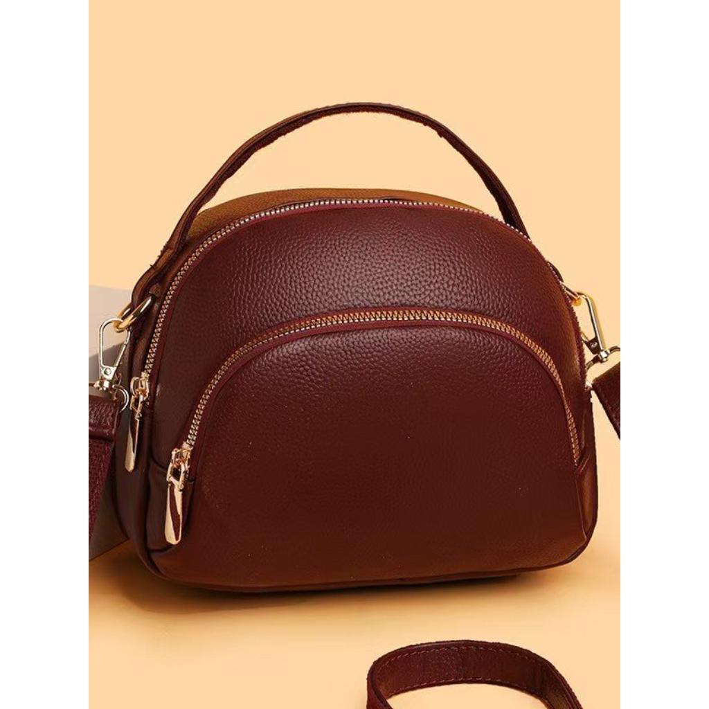 Crossbody Bag Women Faux Leather Multi Zipper Daily Commute