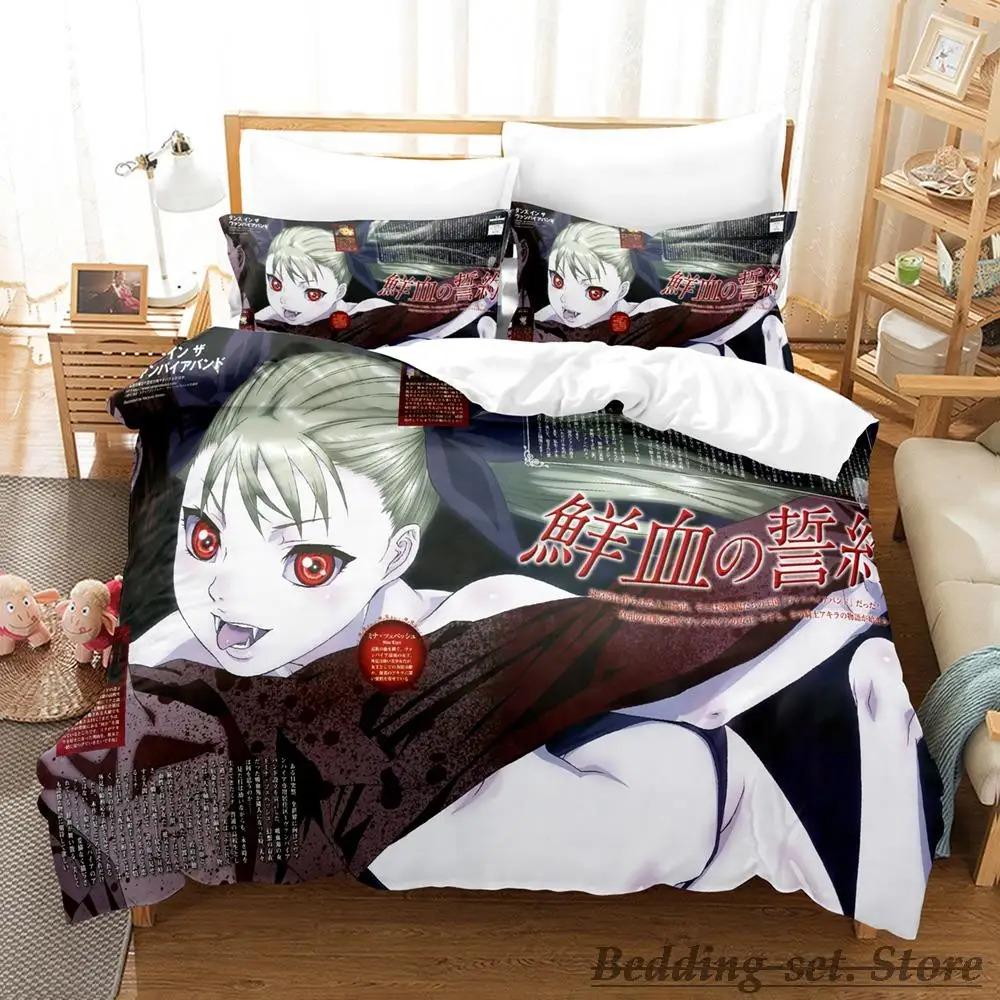 New Dance In The Vampire Bund Bedding Set Single Twin Full Queen King Size Bed Set Adult Kid Bedroom Duvetcover Sets Anime