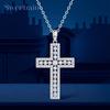 Moissanite Cross Pendant Necklace Original S925 Sterling Sliver Plated 18k White Gold Jesus Cross Necklace Jewelry for Men/Women