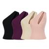 Elegant Women's Chic One-Shoulder Knit Vest – Slim-Fit, Hollow-Cut, Cropped, Waist-Cinched Design