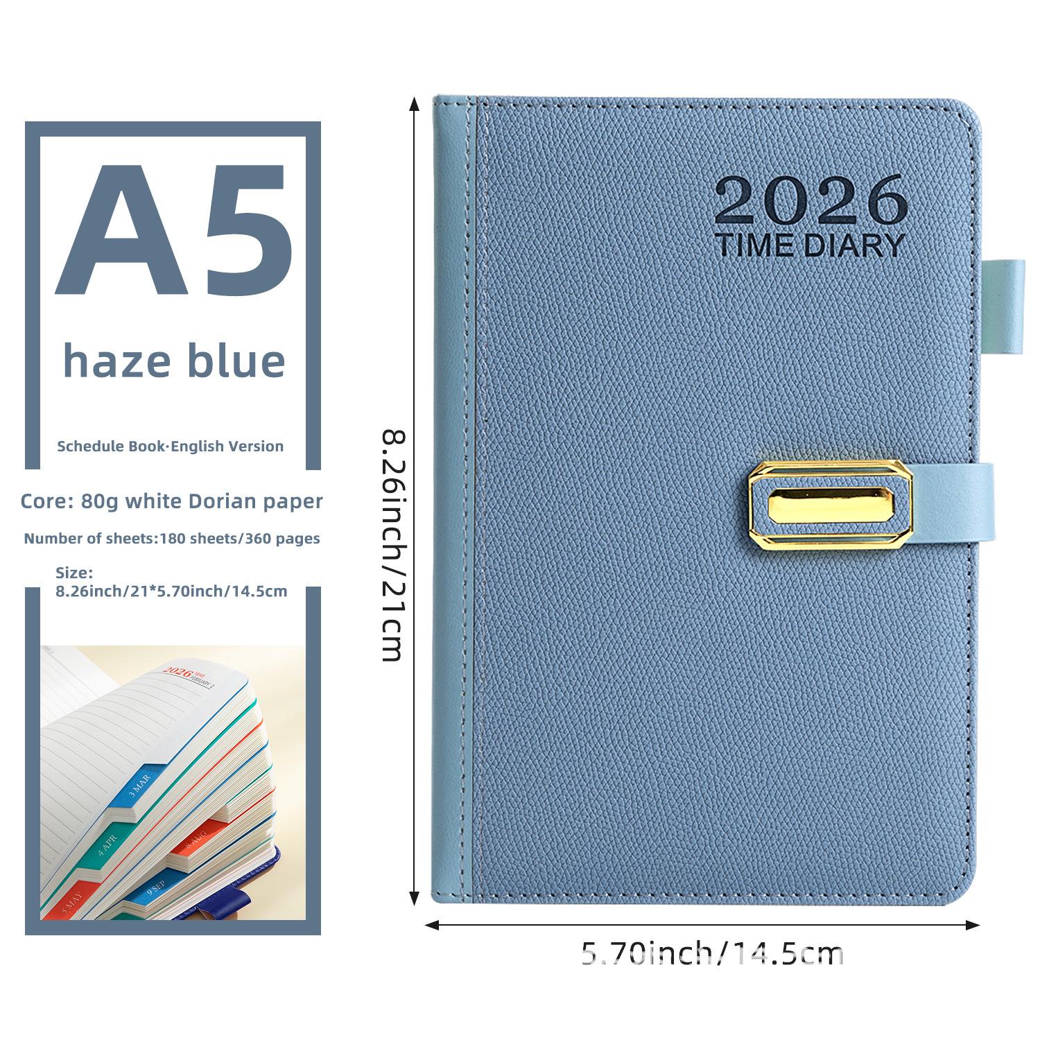 1PC 2026 Cross-border English Spanish Schedule Book Time Planner Thickened 365 Days Daily One Page Notepad