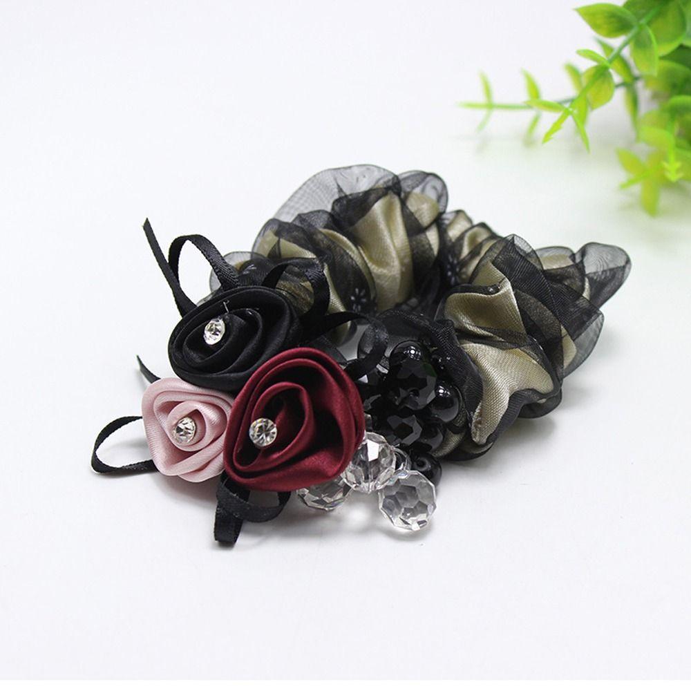 Bands New Headwear Hair Rope Flower Mesh Scrunchies Double Layer Women Hair Ties Hair Rubber Bands