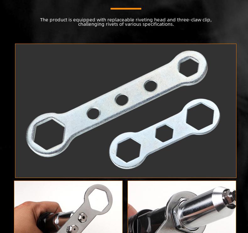 Adaptor pistol electric cu acumulator pentru piulițe nituibile și accesorii pentru scule de nituit