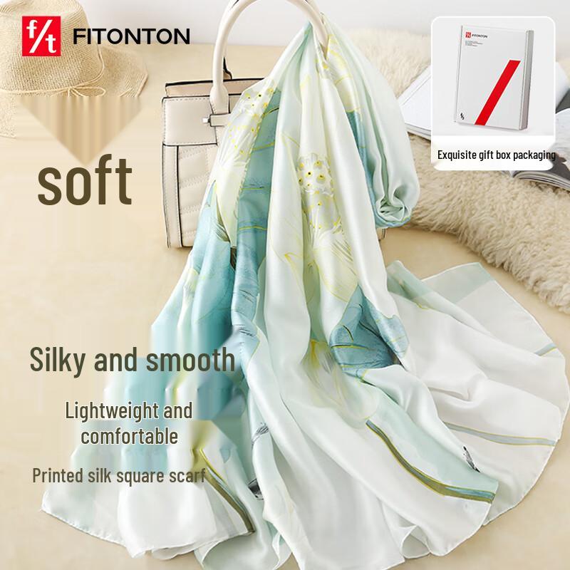 

FitonTon Elegant Floral Print Scarf Shawl Gift for Women