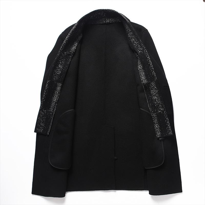 Autumn and Winter New Trendy Scarf Style Double-sided Woolen Coat Men's Mid-length Windbreaker Coat Men's Cashmere Jacket