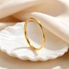 Elegant 18K Gold Stainless Steel Plain Band Ring - High-End Ins Style