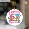 1pc I Survived 67 Days of School Acrylic Ornament Classroom Wall Decor Back To School Milestone Gift for Teachers Students
