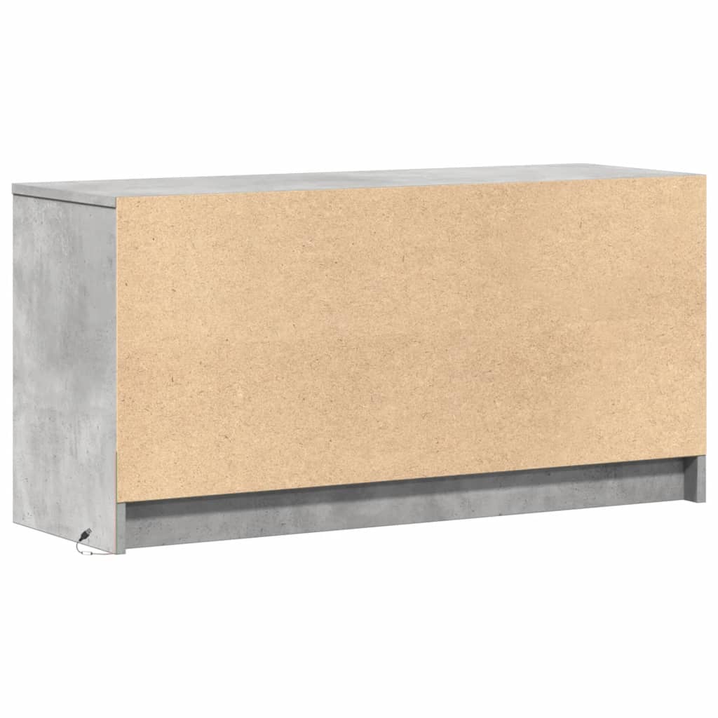 TV Cabinet with LED Lighting Concrete Grey 100 x 34 x 50 cm