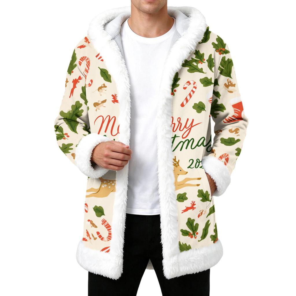 Men's Casual Christmas Print Jacket for Holiday Gatherings and Daily Wear