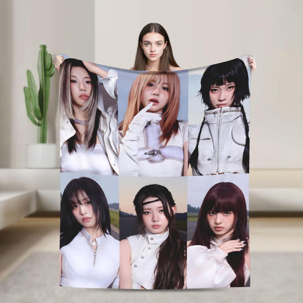 Kpop Babymonsters Group Blankets Velvet Spring/Autumn Multi-function Lightweight Throw Blanket for Home Office Bedspreads