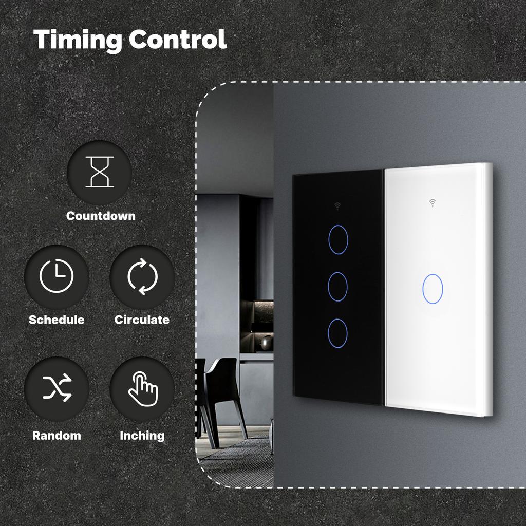 MOES No Neutral Wire Needed RF 433+ Wifi Wall Light Switch Smart Life/Tuya Wireless Remote Switches 1/2/3/4 Gang