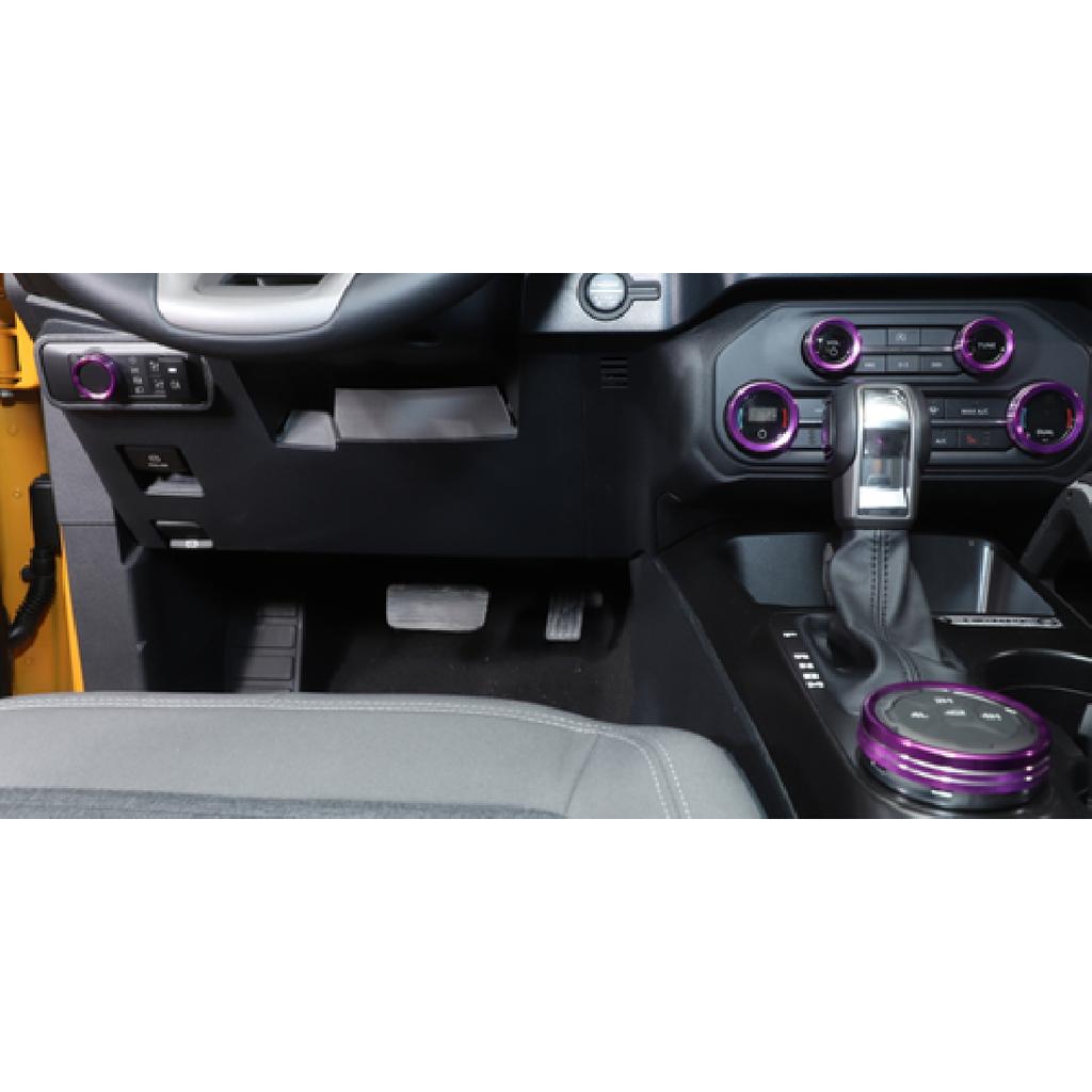 6X Air Condition/Headlight/Radio Switch Knob Trim Ring  for Ford Bronco purple