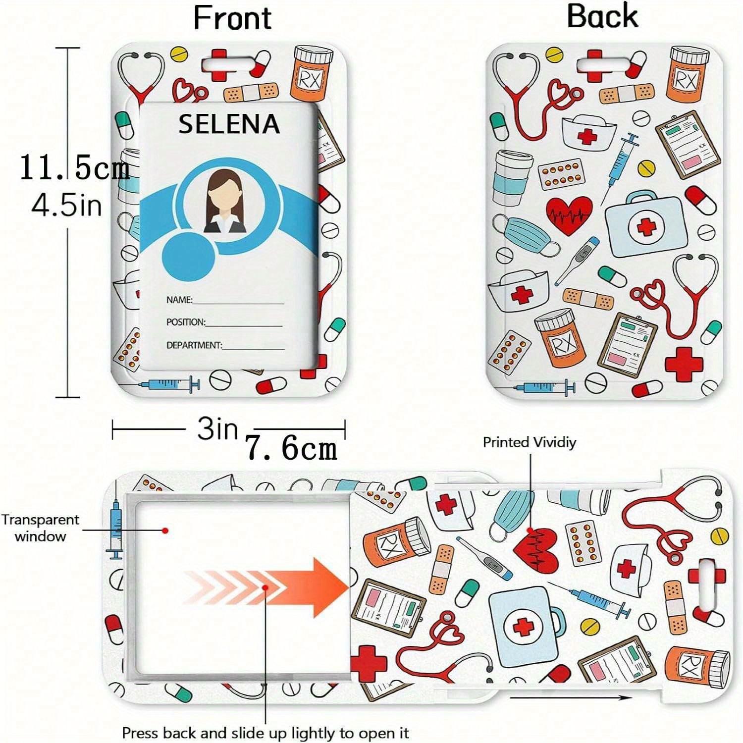 

Держатель для служебного жетона с выдвижной катушкой, бейдж для удостоверения личности, карабин, вертикальный чехол-протектор для карточек для врача, медсестры