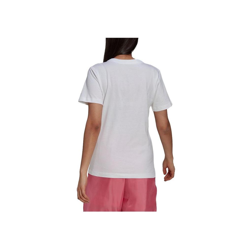 adidas Originals Trefoil Casual Breathable Sports Letter Print American Vintage Short Sleeve T-Shirt Women Tops White H20469