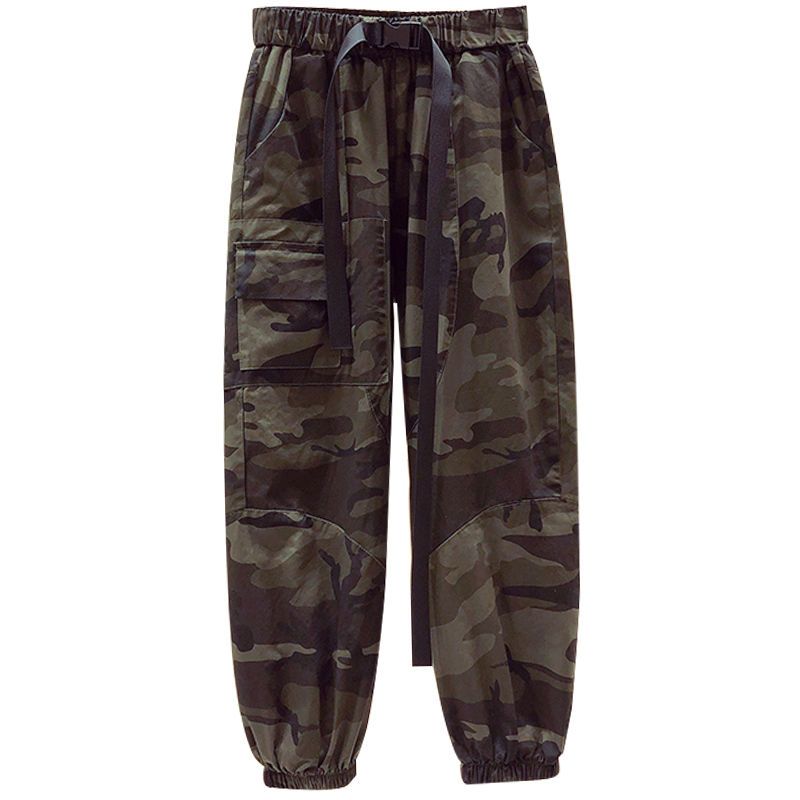 Fashion Casual Camouflage Cargo Pants for Female Spring Summer New Women's Clothing High Waist Pockets Spliced Loose Trousers