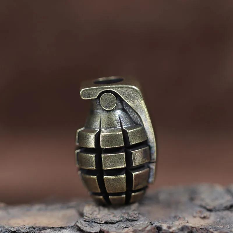 Perline per Coltello in Ottone a Forma di Granata EDC Fai da te Braccialetti Intrecciati in Paracord Cordino Portachiavi Ciondoli Accessori Strumento da Esterno Appendini