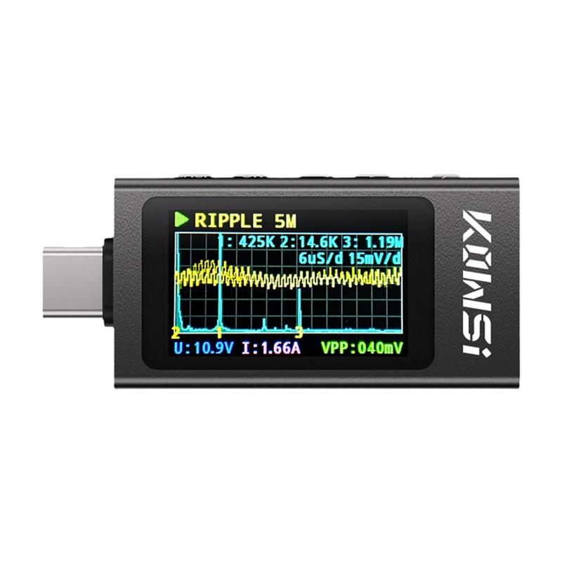 KOWSI KWS-X1 Type-C Tester DC 3.3-36V 0-12A Digital Voltage Current Detection Meter IPS Display Fast Charging Trigger Meter