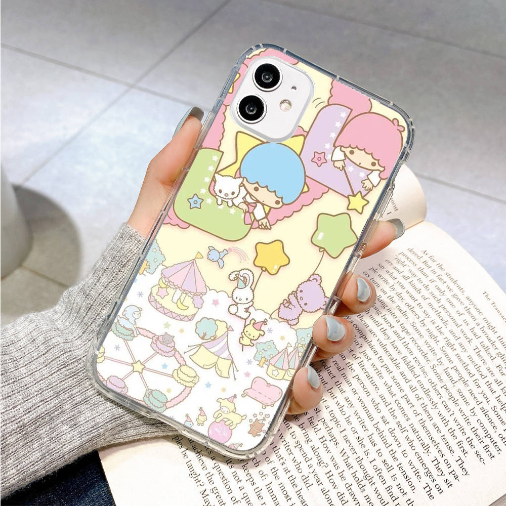 Case for Samsung A04 A14 A23 A34 A54 M23 M33 M52 M53 Realme 10 9 C30S C35 C55 VIVO Y02S Y21 Y51 X80 Pro Transparent Cover LI16 Little Twin Stars