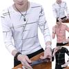 Camiseta de manga larga para hombre con cuello redondo y estampado de otoño