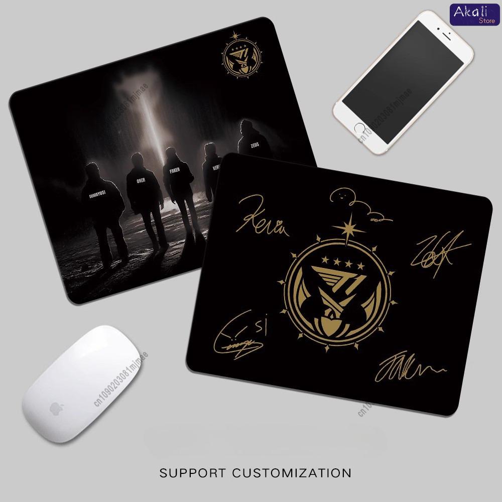T1 5-Time World Champion Mousepad with Faker Signature LOL Gaming Desk Mat T1 Team Merchandise Personalized Gamer Gift for Fans