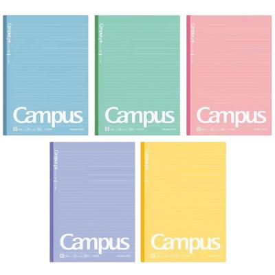 KOKUYO Campus Notebook B5 5-Color Pack: Dotted Line for Easy Writing, High-Quality Japanese Paper, 30 Sheets, Set of 5, 6mm B-Rule