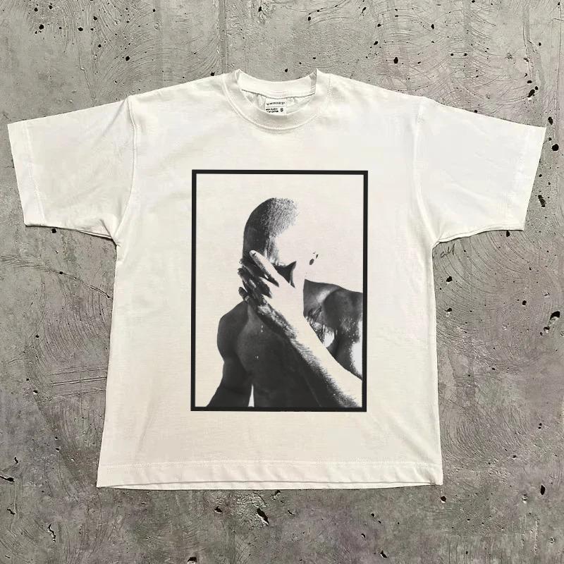 Rapper Frank Retro Graphic T Shirt Men's Hip Hop Ocean Album Clothing T-Shirts Y2k Unisex Blond Fashion Oversized Cotton T-shirt