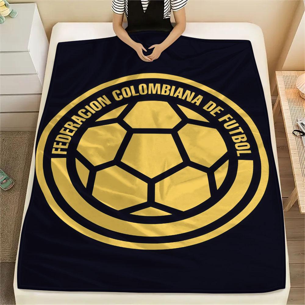 Colombia football Printed Flannel Blanket, soft throw for bedroom sofa, washable,soccer fan merchandise, great gift.