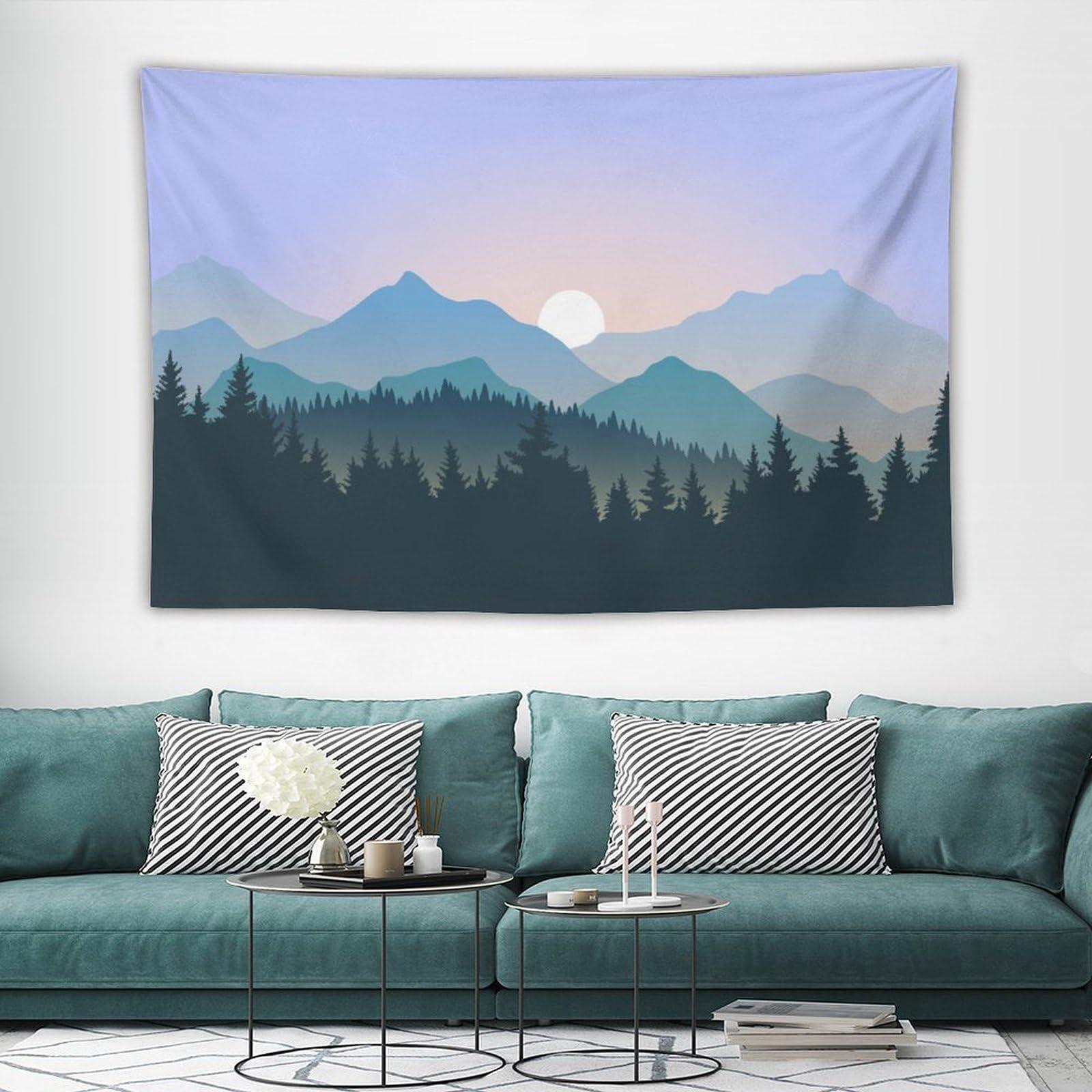 Aurora Snow Mountain Sunset Tapestry 75x100