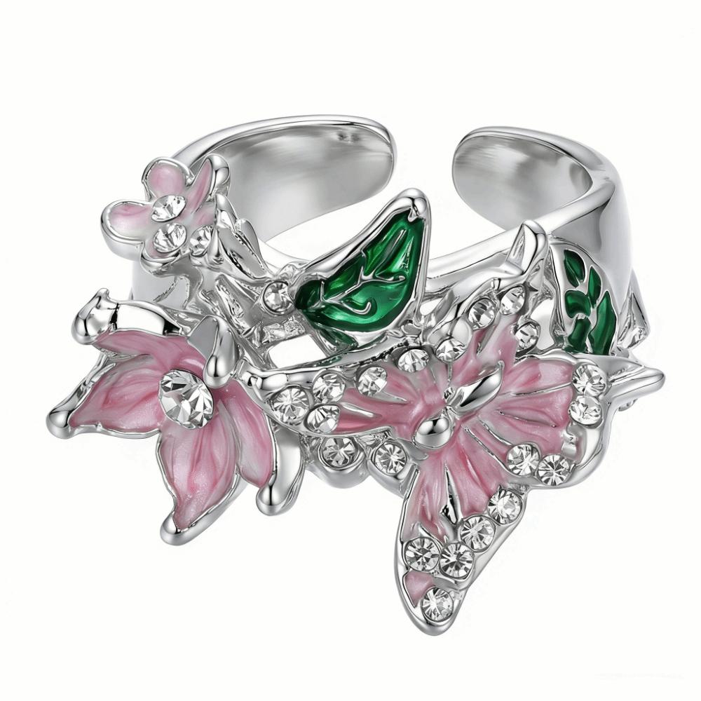 

Elegant Butterfly Ring Light Luxury Finger Jewelry Fashion Opening Finger Ring Girls