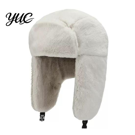 Warm Gift for Winter Ear Protection Hat, Plush Velvet Windproof Cold-proof Cap with Chin Thickened Caps Buckle, Soft Thick Imitation Rabbit