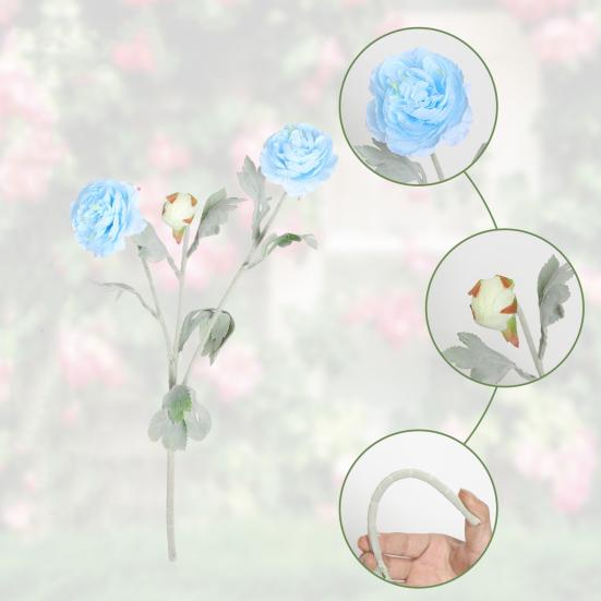 Fiore di Peonia Artificiale con 2 Fiori Doppi e 1 Bocciolo Ramo di Peonia Finta con Gambo per Bouquet da Sposa Fai-da-te Centrotavola per Casa Ufficio