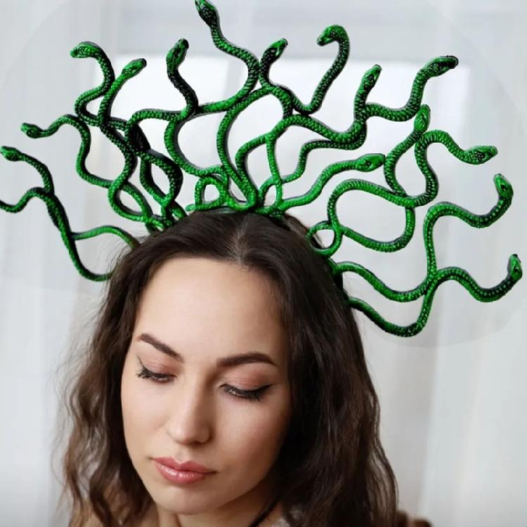 Trendiges Damen-Haarband mit Schlangenmuster – modisches Accessoire für Halloween-Kostüme