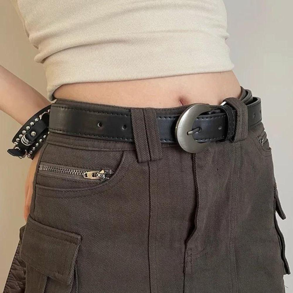 Designer Moon Waist Belt PU Leather Dress Jeans Belt Ins Style Women's Belt  Spicy Girls