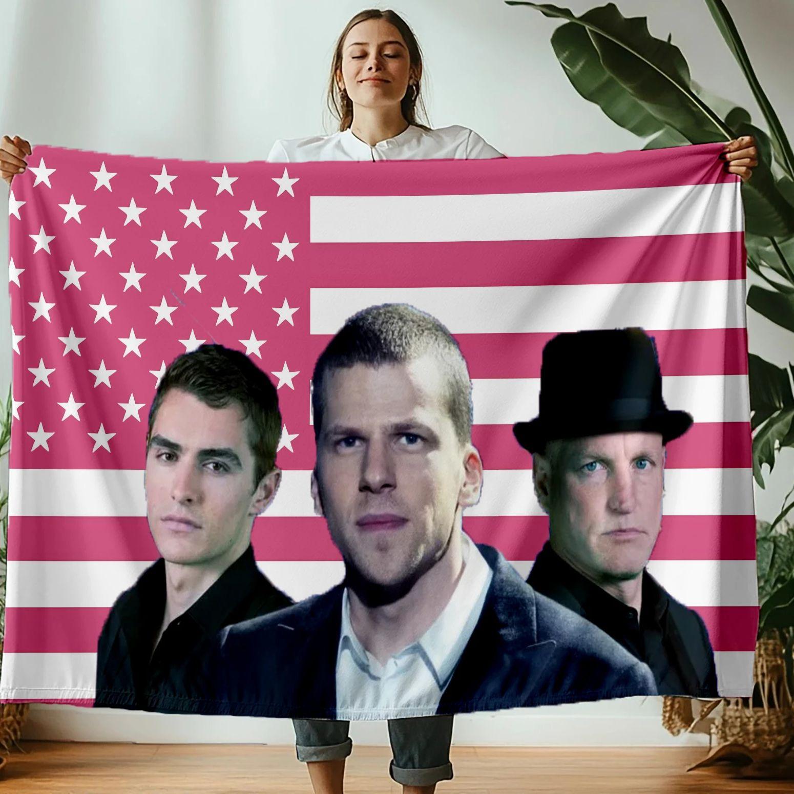 

130×150cm Now You See Me 3 Printed Thin Fashion Blanket Camping Throw Bed Sofa Office Air Conditioning Soft Leisure Fashion Blankets 75x90cm