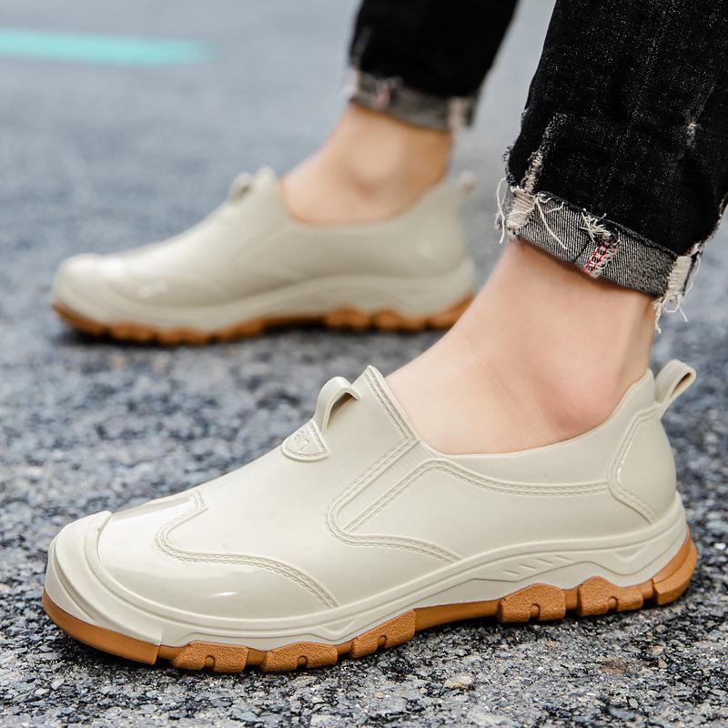 

Новые низкие дождевые туфли мужские водные туфли взрослые нескользящие водонепроницаемые туфли с невысоким голенищем резиновые туфли нескользящие короткие галоши мужские 45 хаки