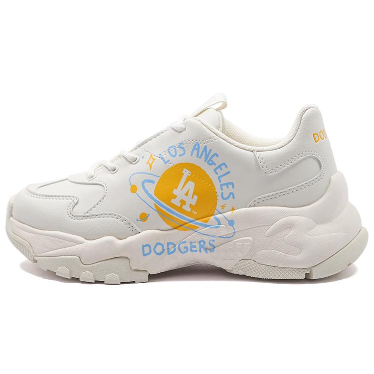 New MLB Big Ball Chunky Planet Cushioned Slip Resistant Abrasion Resistant Low Top Chunky Sneakers Unisex White Orange 3ASHCD32N-07ORS