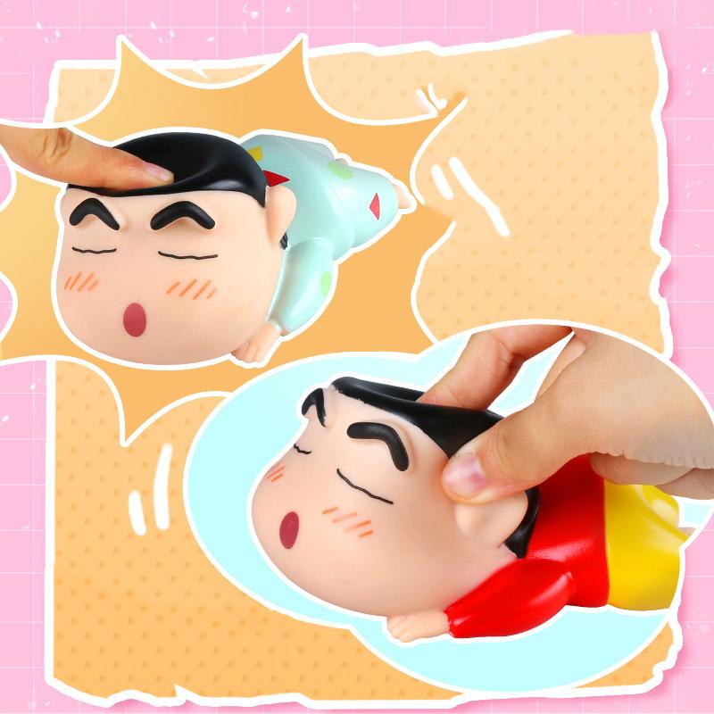 1 Piece  Crayon Shin-Chan Pat On The Head Lamp Toy With Light Ornament Anime Figure Model Small Night Light Toys