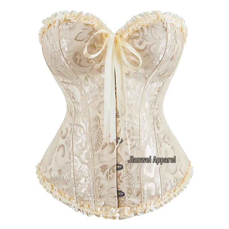 Jacquard Lace Fishbone Corset: Party-Style Shaping Top