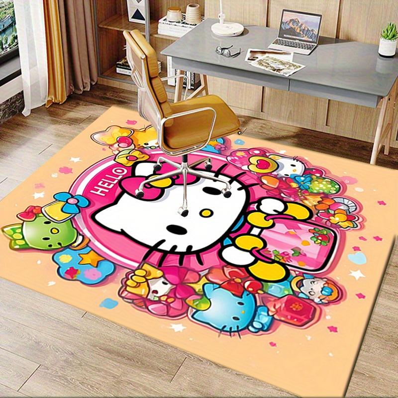 Office Rug Hello Kitty, Characters Anti-Slip Rug, Machine Washable for Living Room, Bedroom, Office, Multiple Sizes, Bedroom Mat, Decorative Mat, Dura