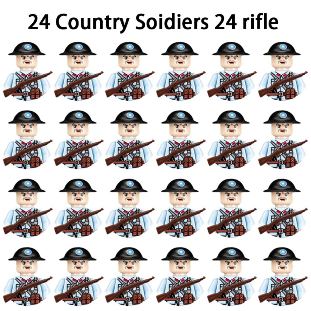 WWII Infantry Military Soldier War National Army Mini Gun Weapon Models Building Blocks Building Blocks Toys for Kids