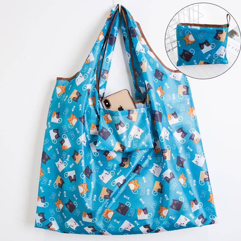 Large 210D Oxford Cloth Folding Tote - Portable, Durable Shopping & Storage Bag