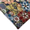 Senshishuin Nishijin Brocade Drawstring Bag Colorful Flowers in Full Large (Lined) - Bloom/Navy,