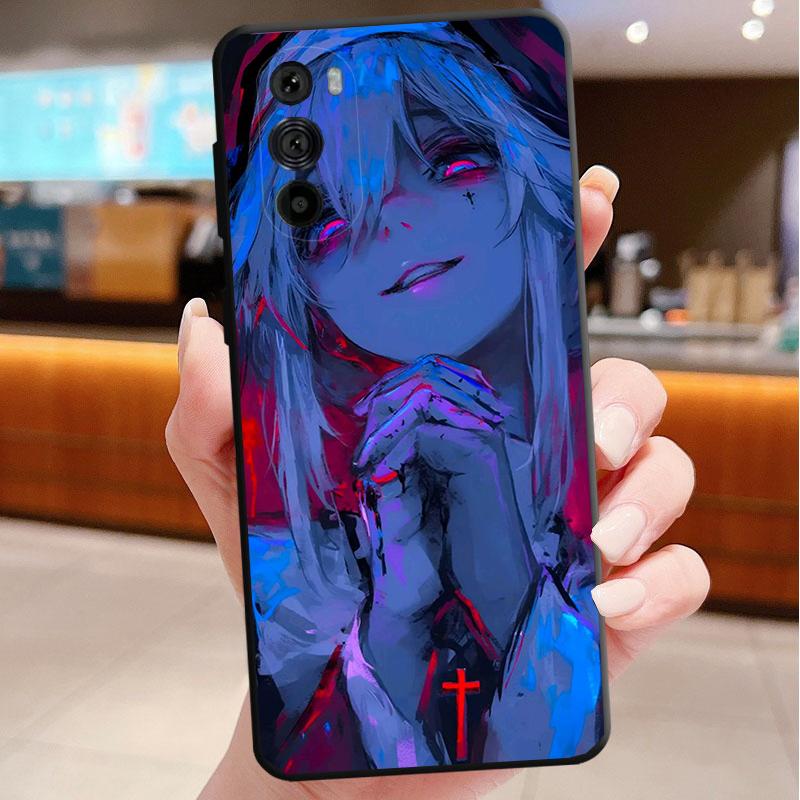 Phone Case For Motorola Edge 60 50 40 Pro 60 50 40 30 Ultra Neo Fusion Moto G Stylus G Anime Girl Art Horror Eyes