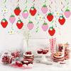 32pcs Strawberry Party Decorations Strawberry Hanging Swirl Berry Birthday Banners Foil Swirls Ceiling for  Birthday Theme Party Favor Supplies