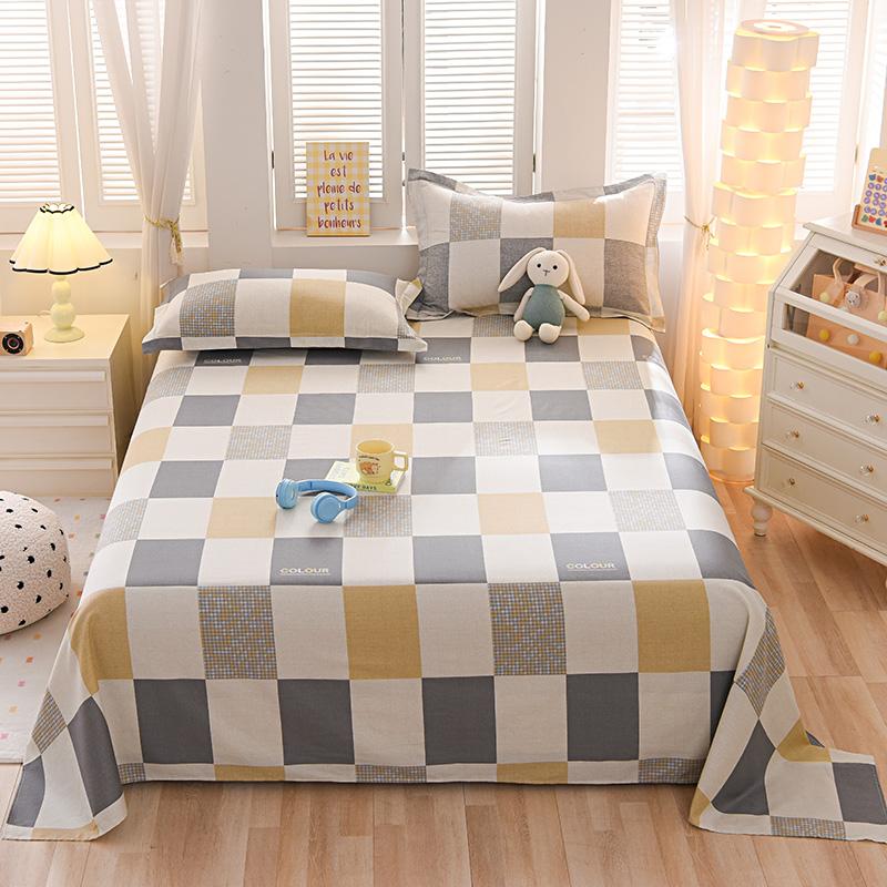 Cute Cartoon Panda Flat Sheet Kawaii Love Heart Bed Sheet Set for Girls Boys Room Decor Cotton Twin Bed Cover with 2 Pillowcase