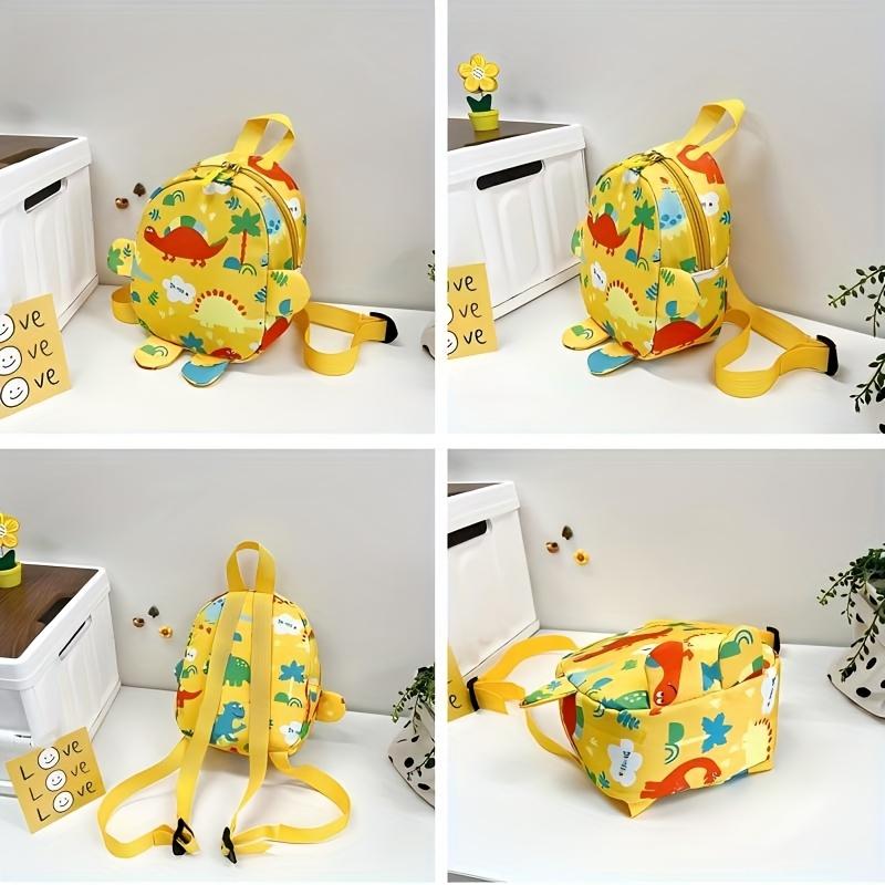 1pc Cute Cartoon Dinosaur Print Nylon Casual Backpack, Adjustable Straps, Zip Closure, Daily Commute Shoulder Bag for Travel and Camping Storage