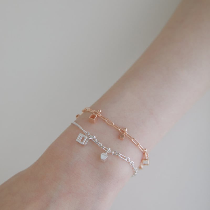 BONAFIDE JEWELRY Double Chain Charm Toggle Bracelet