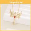 Engelsflügel Kreuz Halskette Für Frauen Mit Diamantverzierungen Elegantes Geschenk Schmuck
