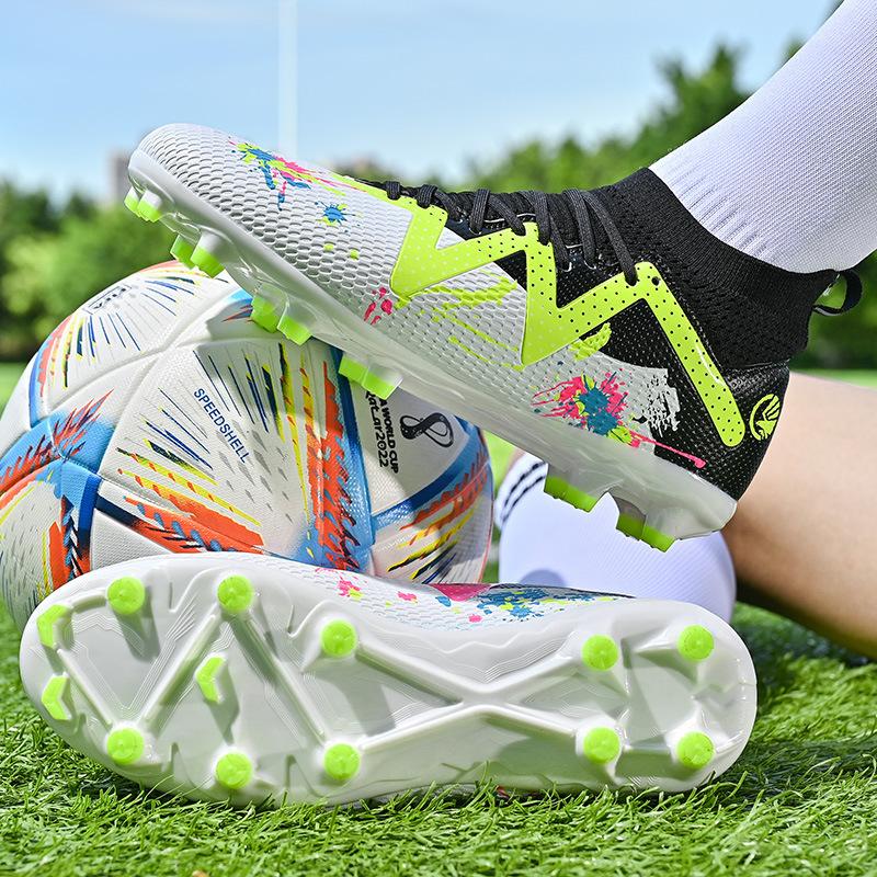 Football shoes high-top nails children's long spikes broken foreign trade adult training artificial grass spikes men's and women's price